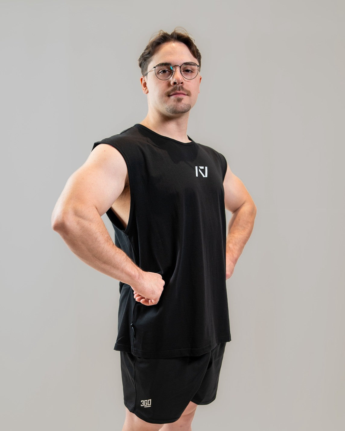 Powerlifting Over-Fit カットオフシャツ『Domino』