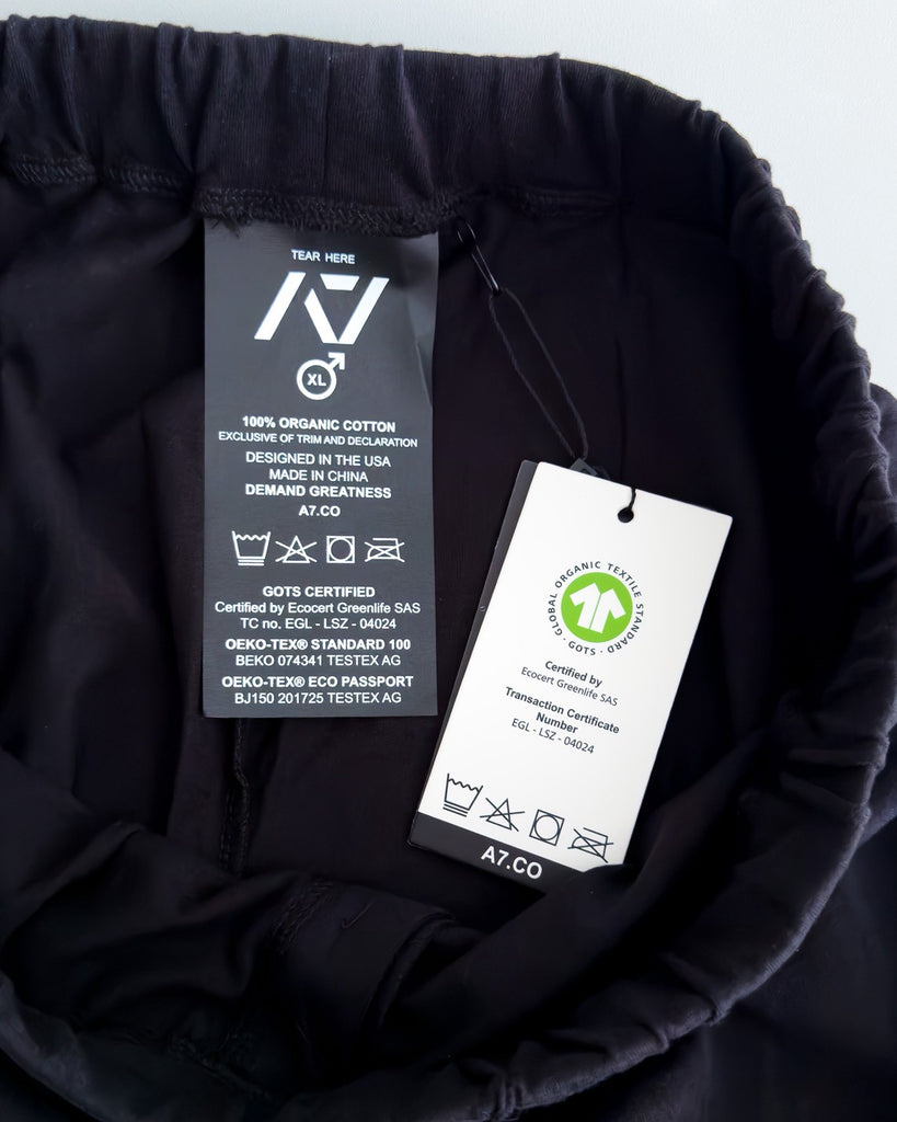 A7 Organic Cotton MVN Shorts Black - A7 Japan